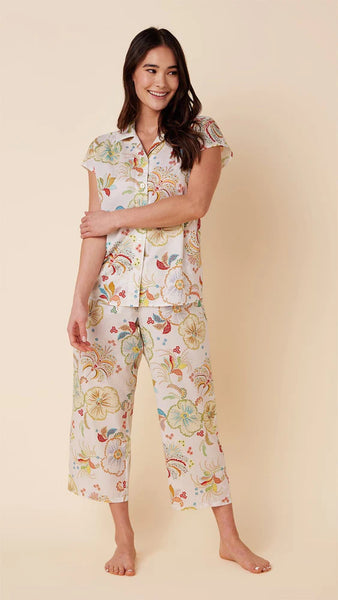 The Cat's Pajamas Women's Pima Knit Capri Pajama Set, Confetti Dot