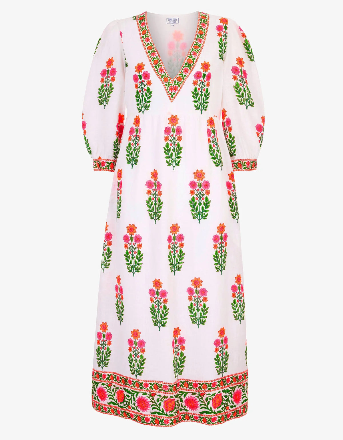 green emerald velvet dress Long Mock Two-Piece Floral Embroidered Dress by Elizabeth K GL2340 M / Neon Green